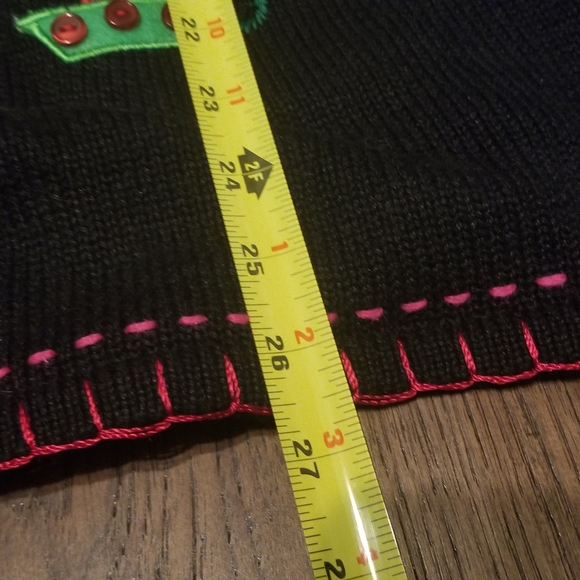 Ugly Christmas Sweater Quacker Factory L Christmas Tree Black Long Sleeve - Picture 10 of 15